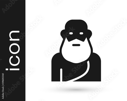 Black Socrates icon isolated on white background. Sokrat ancient greek Athenes ancient philosophy. Vector.