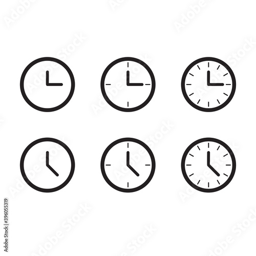 Time and Clock icons on white background. Vector illustration. Free Download Time and Clock icons on white background. Vector illustration. - GFXLoad