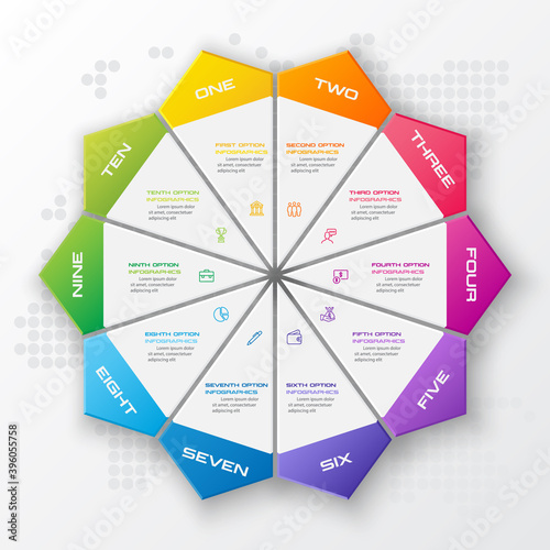 Vector star for infographic,Business concept with 10 options.