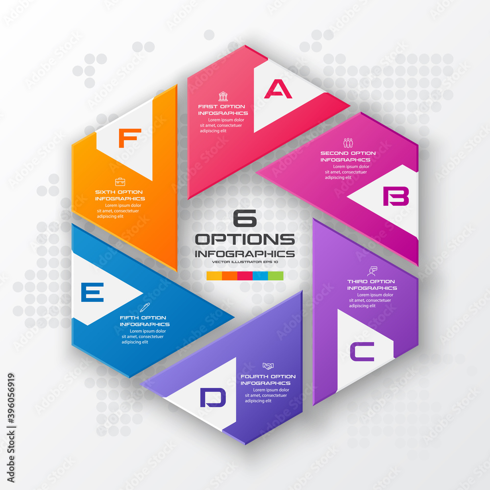 custom made wallpaper toronto digitalHexagon infographics template with 6 options in white color background
