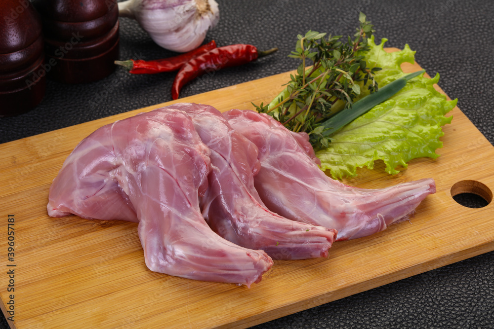 Raw rabbit legs Raw rabbit legs