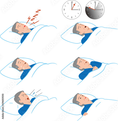 睡眠時無呼吸症候群のシニアの男性