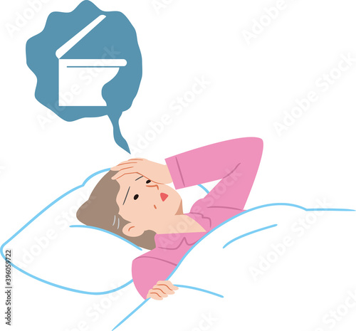 睡眠中トイレに行きたくなるシニアの女性