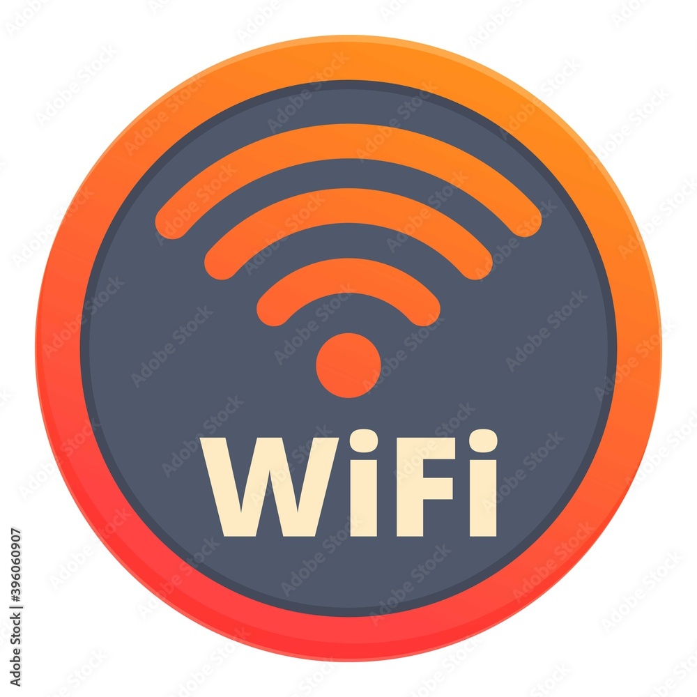 Free wifi zone icon. Cartoon of free wifi zone vector icon for web design isolated on white background Free wifi zone icon. Cartoon of free wifi zone vector icon for web design isolated on white background