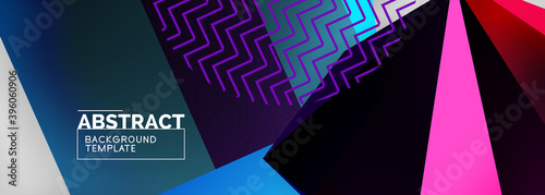 Low poly 3d geometric shapes, minimal abstract background. Vector illustrations for covers, banners, flyers and posters and other