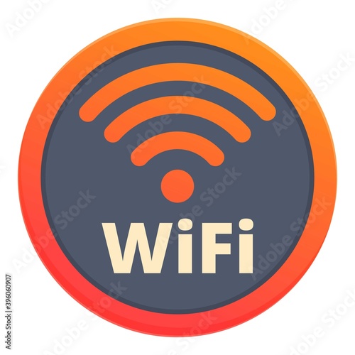 Free wifi zone icon. Cartoon of free wifi zone vector icon for web design isolated on white background