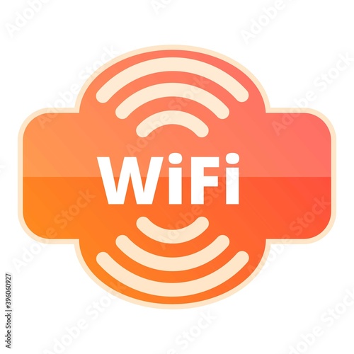Cafe wifi zone icon. Cartoon of cafe wifi zone vector icon for web design isolated on white background