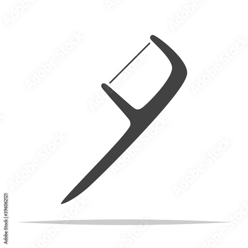 Toothpick dental floss icon vector isolated