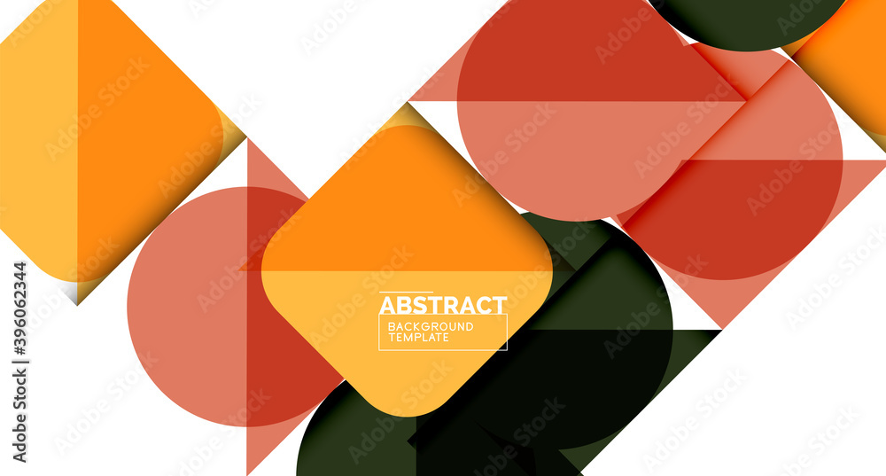 Clean minimal geometric abstract background with triangles and circles. Vector illustration for covers, banners, flyers and posters and other designs