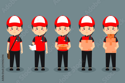 Delivery Character With Various Activities