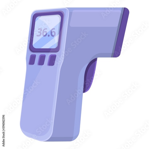 Virus digital thermometer icon. Cartoon of virus digital thermometer vector icon for web design isolated on white background