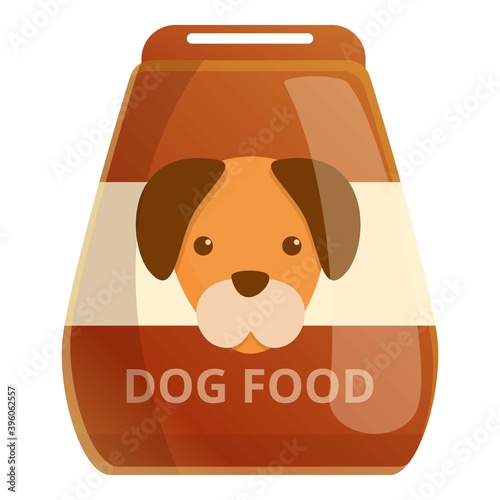 Dog food package icon. Cartoon of dog food package vector icon for web design isolated on white background