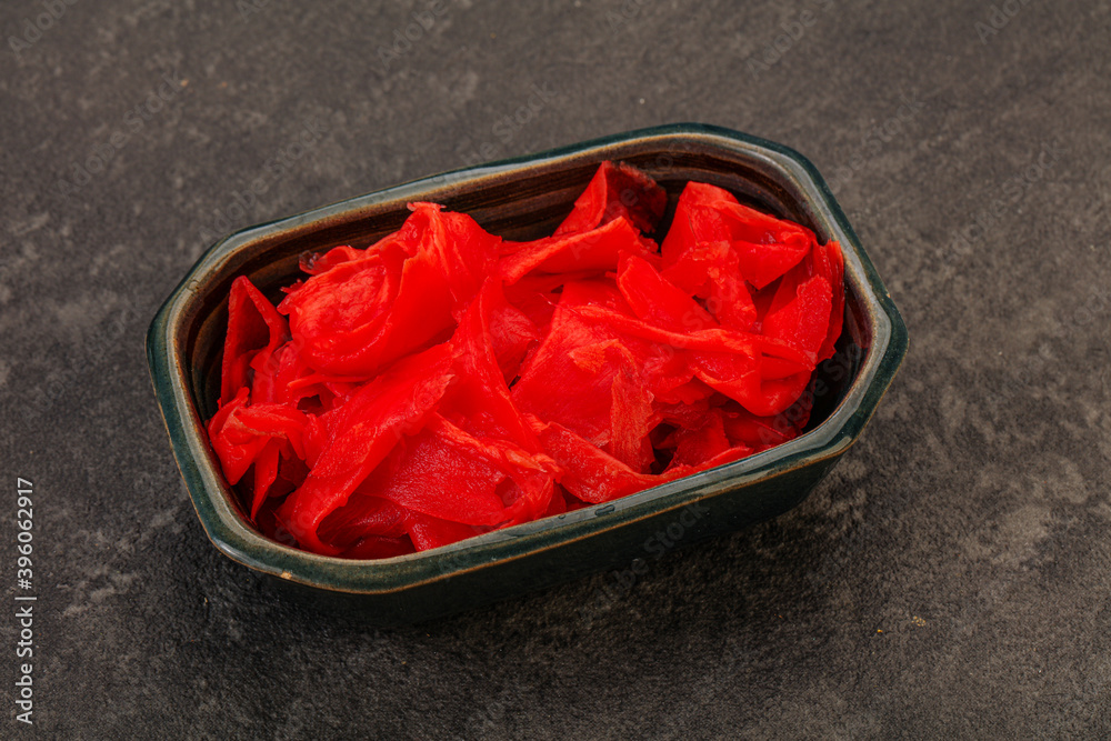 Asian cuisine marinated ginger root