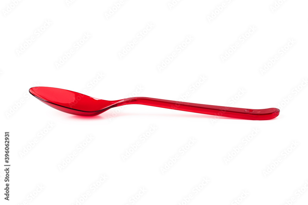 Red plastic disposable spoon Red plastic disposable spoon