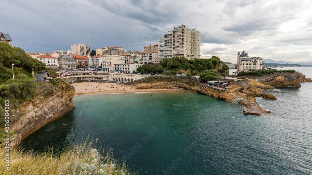 view of the city in Biarritz in France