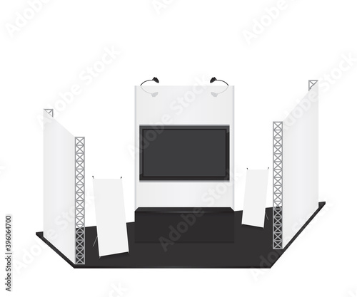 Trade exhibition stand and x-stand for presentation