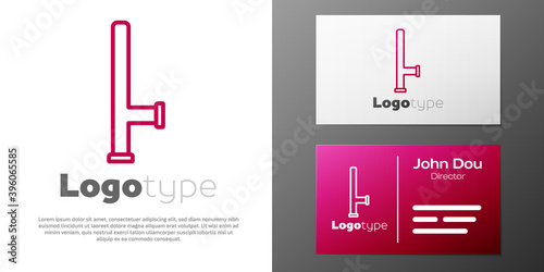 Logotype line Police rubber baton icon isolated on white background. Rubber truncheon. Police Bat. Police equipment. Logo design template element. Vector.