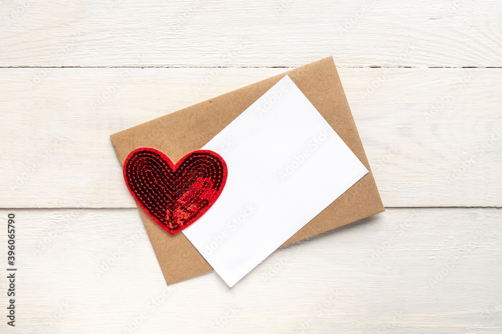 greeting card template with craft paper envelope and bright red hearts. card text design for social media blogs. greeting card template with craft paper envelope and bright red hearts. card text design for social media blogs.