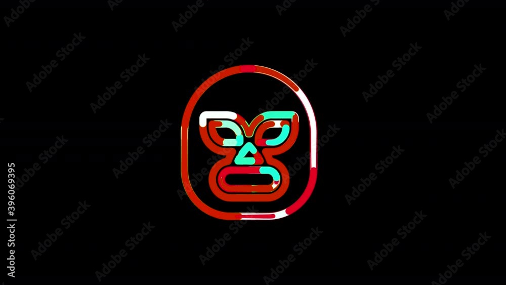 Circles gather in symbol luchador. After it crumbles in a line and moves to the camera. Alpha channel black
