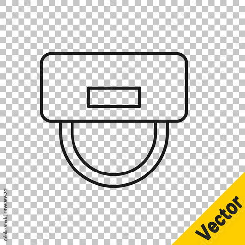 Black line Bellboy hat icon isolated on transparent background. Hotel resort service symbol. Vector.