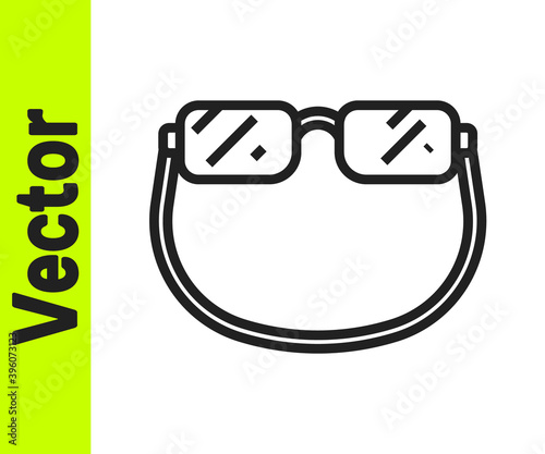 Black line Eyeglasses icon isolated on white background. Vector.