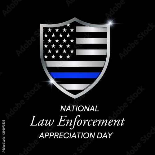 Vector illustration on the theme of National Law Enforcement appreciation day observed each year on January 9th across United States.