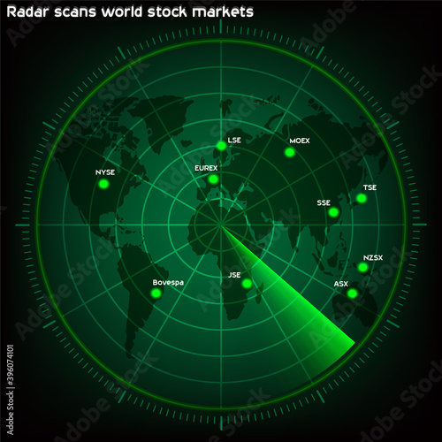 Radar scan world stock maket © Saman