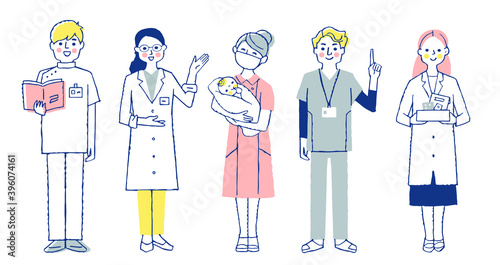 医療従事者の人々　全身
