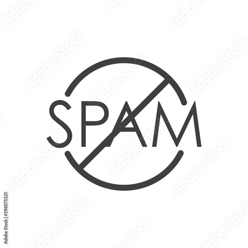Icono señal No Spam con lineas en color gris