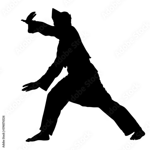 Silhouette of Silat Martial Arts photo