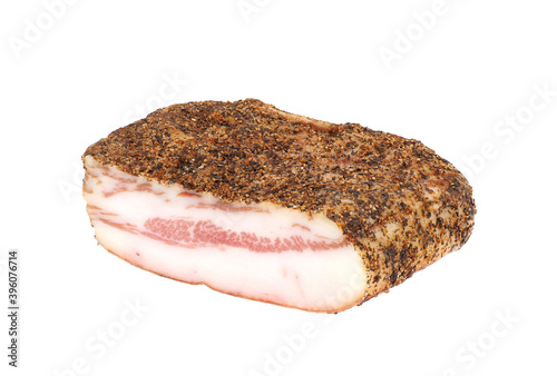 Принти на полотні Guanciale, dry cured pork cheek isolated on white background