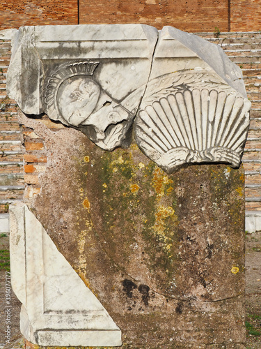 Roman Altar of the Capitolium temple at Ancient Ostia photo