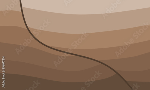 Cross sectional view of  fault in layered rock. 