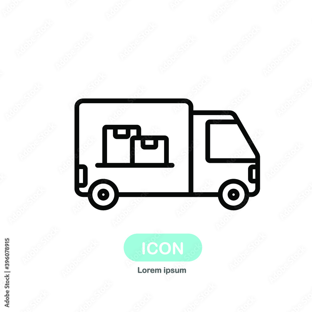 Truck Delivery icon vector isolated on white background. Truck Delivery icon vector isolated on white background.