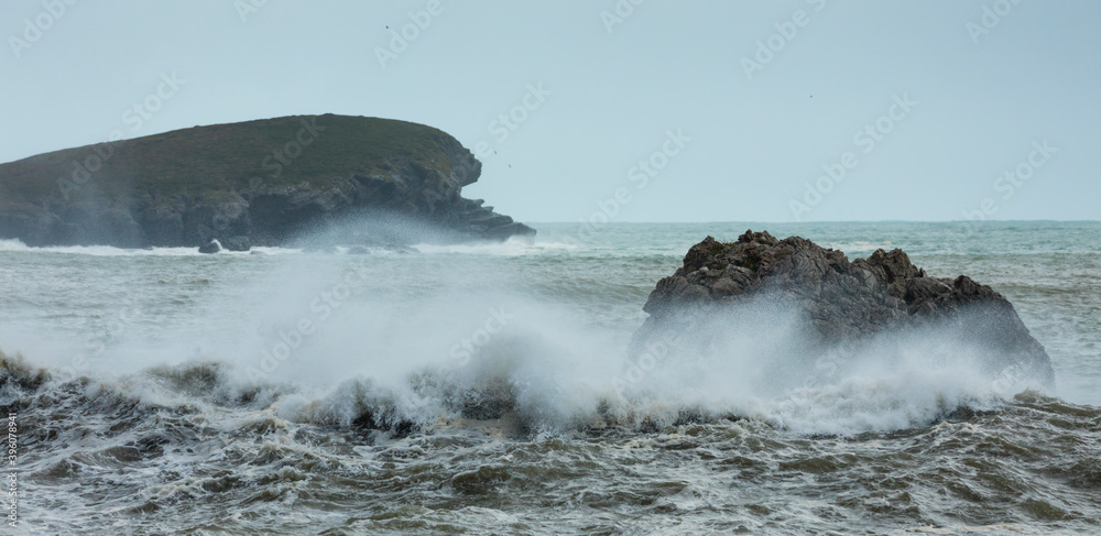 Big Waves, Cantabrian Sea, Islares, Castro Urdiales Municipality, Cantabria, Spain, Europe