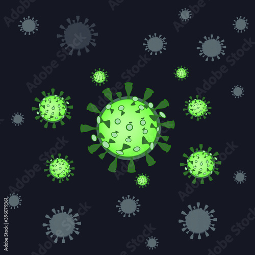 Coronavirus bacterial cell.COVID-19 Vector Coronavirus icon sign design