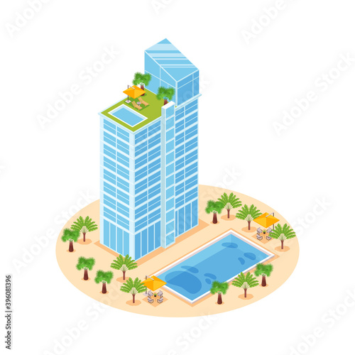 Isometric Hotel Building