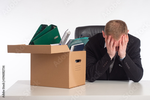 Cardboard box in front of m...
