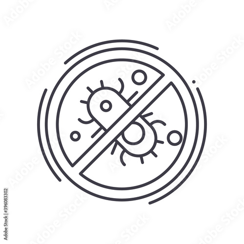 Germ icon  linear isolated illustration  thin line vector  web design sign  outline concept symbol with editable stroke on white background.