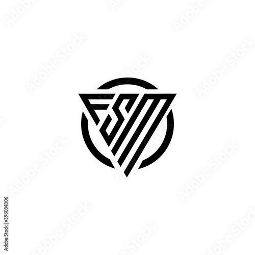 Initial letter FSM triangle monogram clean modern simple logo 