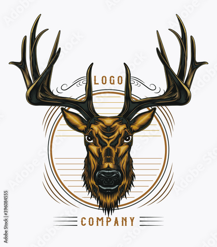 Deer head logo illustration vector.