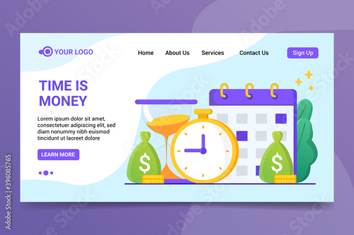 Business financial ideas concept with coins stack and alarmclock isolate background with free copyspace for your creativity ideas text.