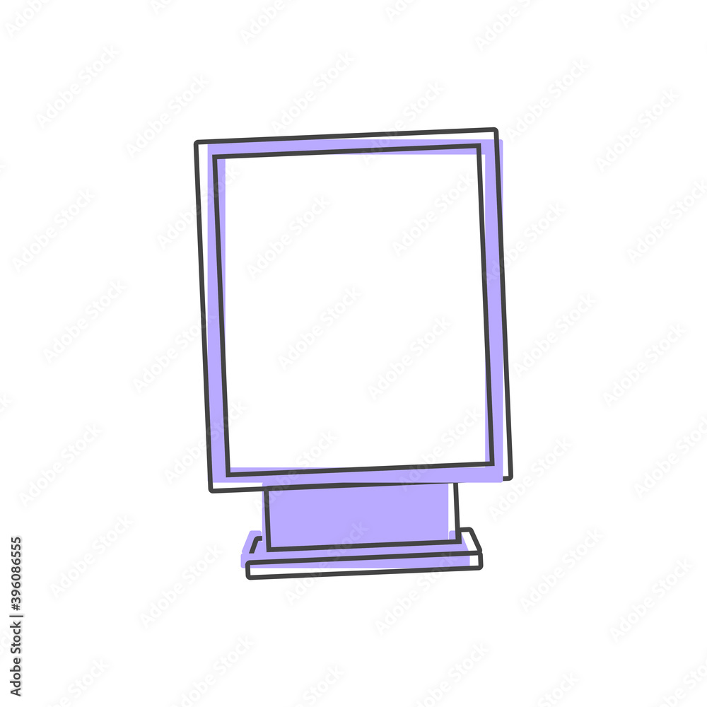 Billboard icon cartoon style on white isolated background. Billboard icon cartoon style on white isolated background.