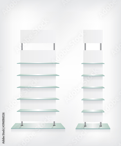 Shop glass shelves white