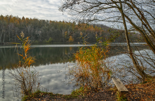 Bank am Mittelsee in der Ville-Seenplatte photo