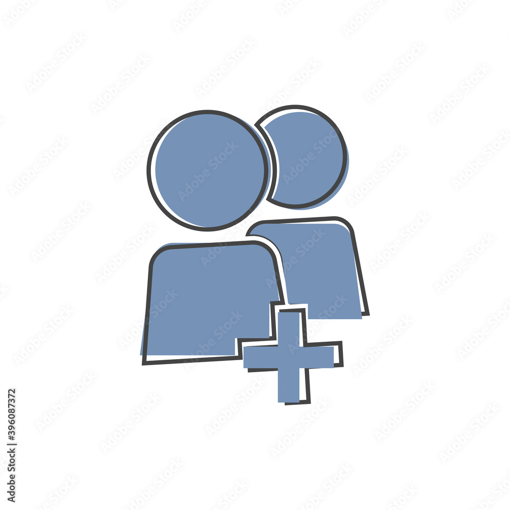 Vector people icon. People chat interaction symbol on cartoon style on white isolated background. Vector people icon. People chat interaction symbol on cartoon style on white isolated background.