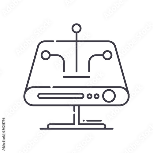 Gateway icon, linear isolated illustration, thin line vector, web design sign, outline concept symbol with editable stroke on white background.
