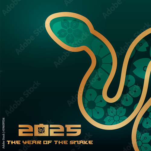 2025 snake symbol of the new year, banner, poster, card template, vector illustration
