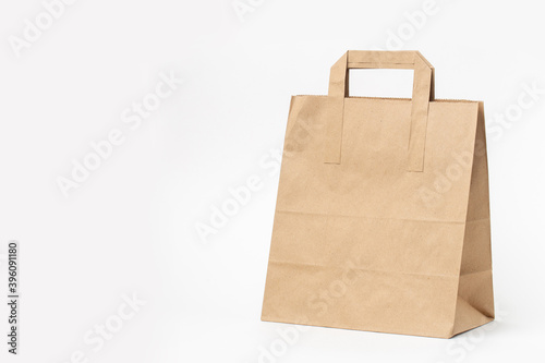 Paper bag on white background 