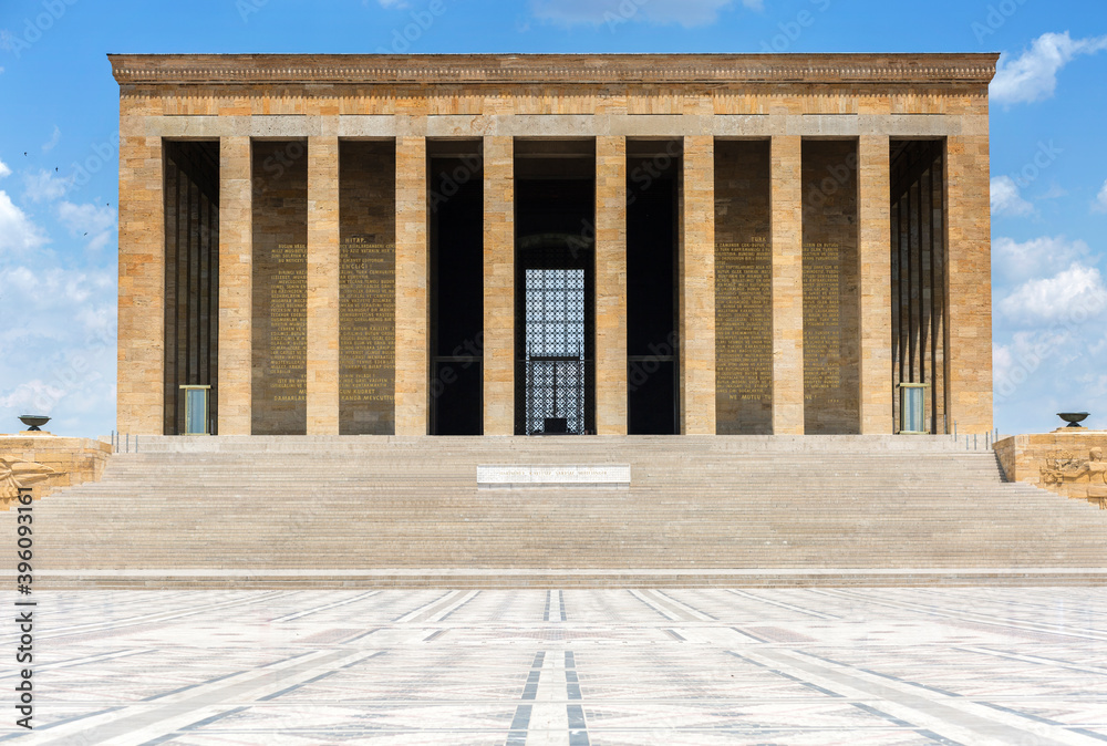 Naklejka premium Anıtkabir is the mausoleum of Mustafa Kemal Ataturk. memorial tomb of Mustafa Kemal Ataturk